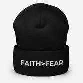 Faith Greater Than Fear Cuffed Beanie
