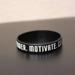 Empower Motivate Conquer Adult Black Wristband - Deviant Sway