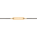 FEARLESS Engraved Silver Bar String Bracelet