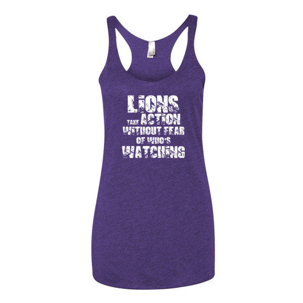 Women's Lions Take Action Without Fear racerback tank - Deviant Sway