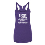 Women's Lions Take Action Without Fear racerback tank - Deviant Sway