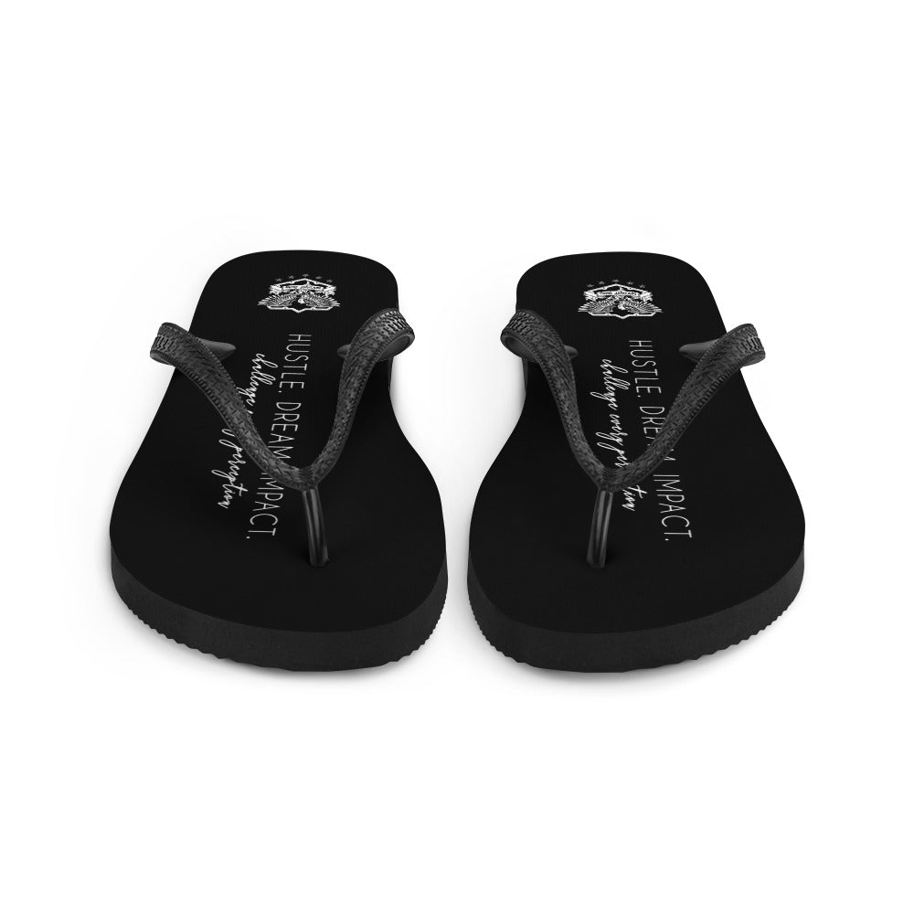 Hustle Dream Impact Challenge Every Perception Signature Flip-Flops - Deviant Sway