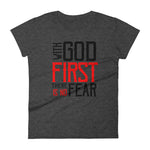Women's With God First No Fear short sleeve t-shirt - Deviant Sway