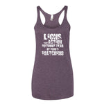 Women's Lions Take Action Without Fear racerback tank - Deviant Sway