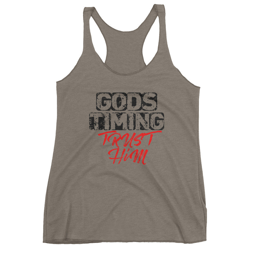 Women's God's Timing: Trust Him racerback tank - Deviant Sway