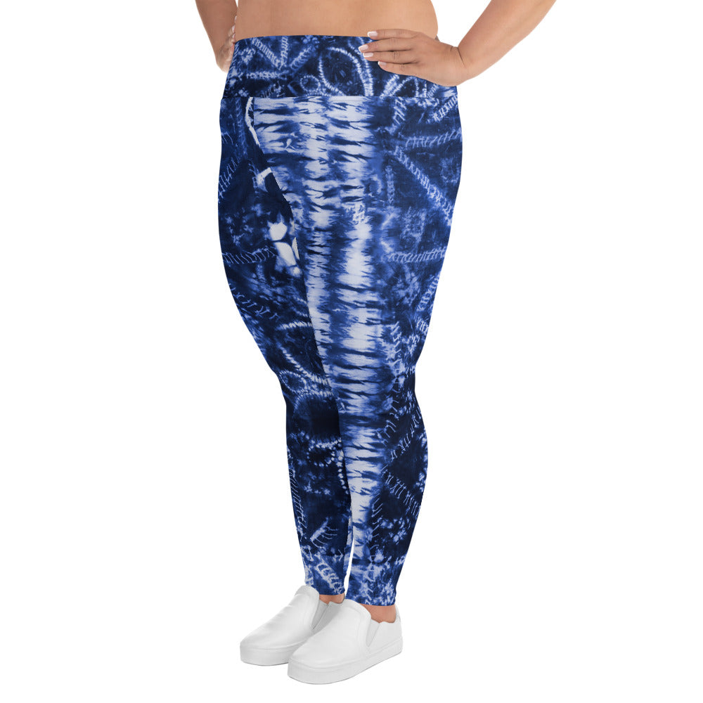 Women's Blue Escape Plus Size Leggings - Deviant Sway