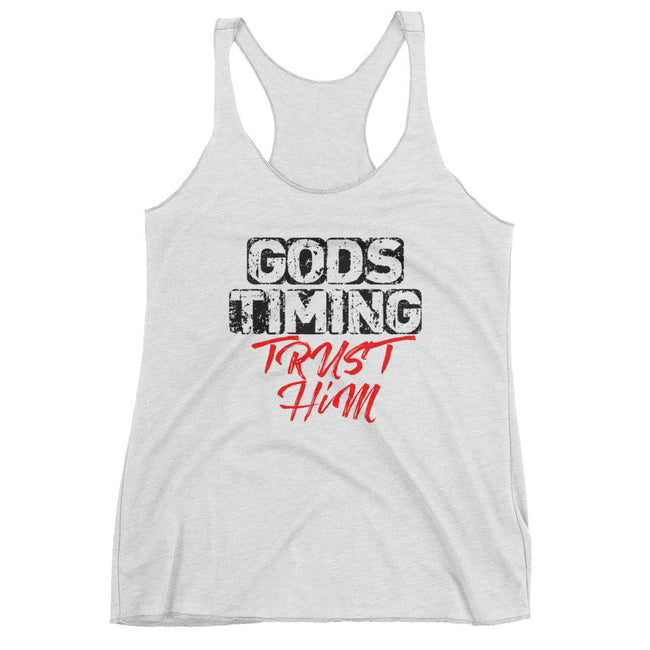 Women's God's Timing: Trust Him racerback tank - Deviant Sway