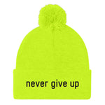 Never Give Up Knit Cap Beanie