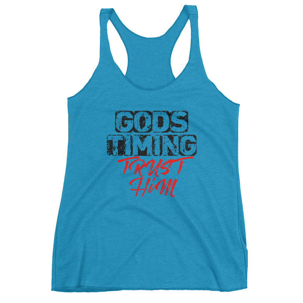 Women's God's Timing: Trust Him racerback tank - Deviant Sway
