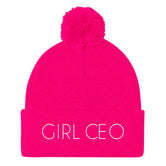 Girl CEO Pom Pom Knit Beanie
