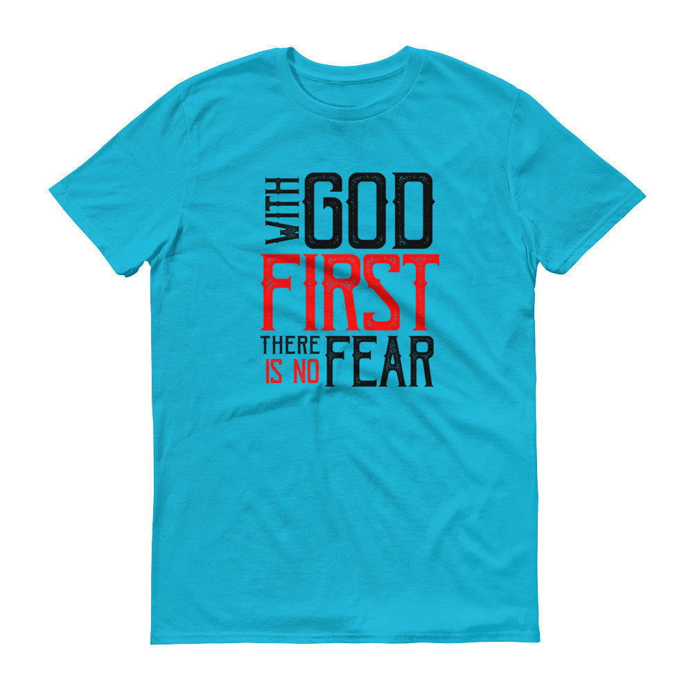 Men's With God First No Fear short sleeve t-shirt - Deviant Sway