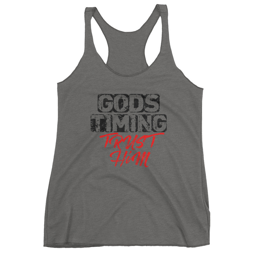 Women's God's Timing: Trust Him racerback tank - Deviant Sway