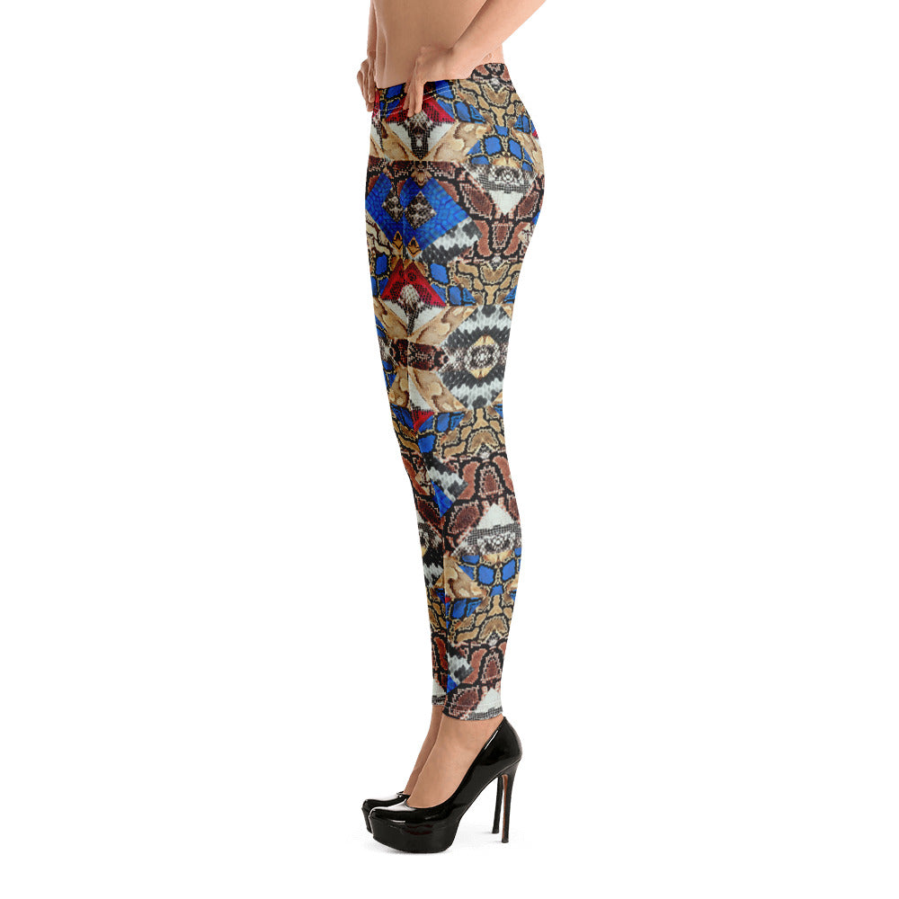 Women's Snakeskin Print Leggings - Deviant Sway