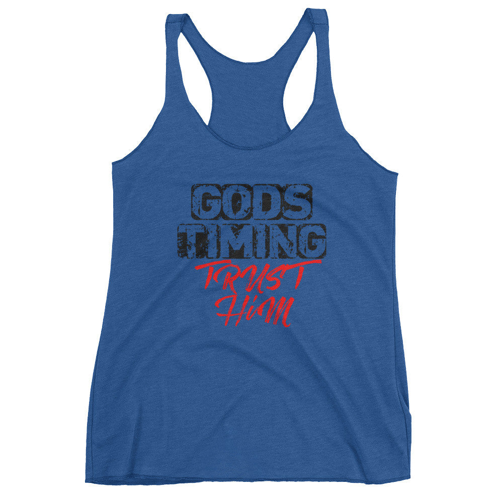 Women's God's Timing: Trust Him racerback tank - Deviant Sway