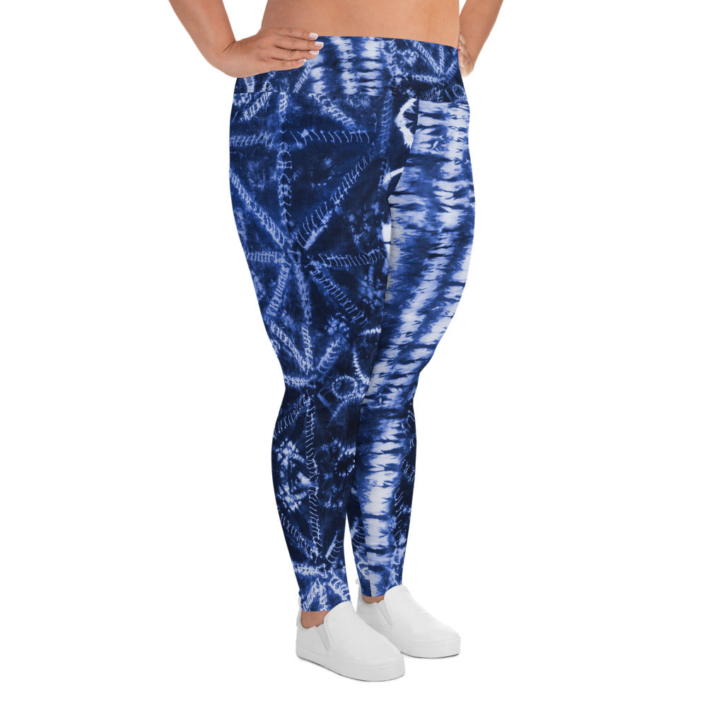 Women's Blue Escape Plus Size Leggings - Deviant Sway