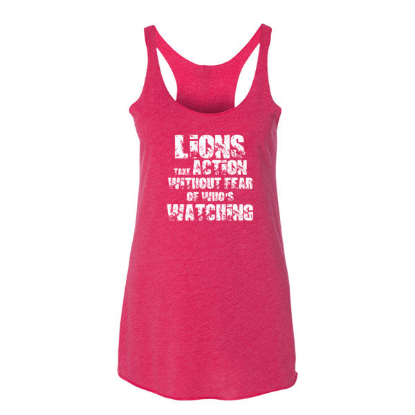 Women's Lions Take Action Without Fear racerback tank - Deviant Sway