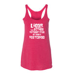 Women's Lions Take Action Without Fear racerback tank - Deviant Sway