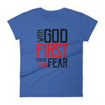 Women's With God First No Fear short sleeve t-shirt - Deviant Sway