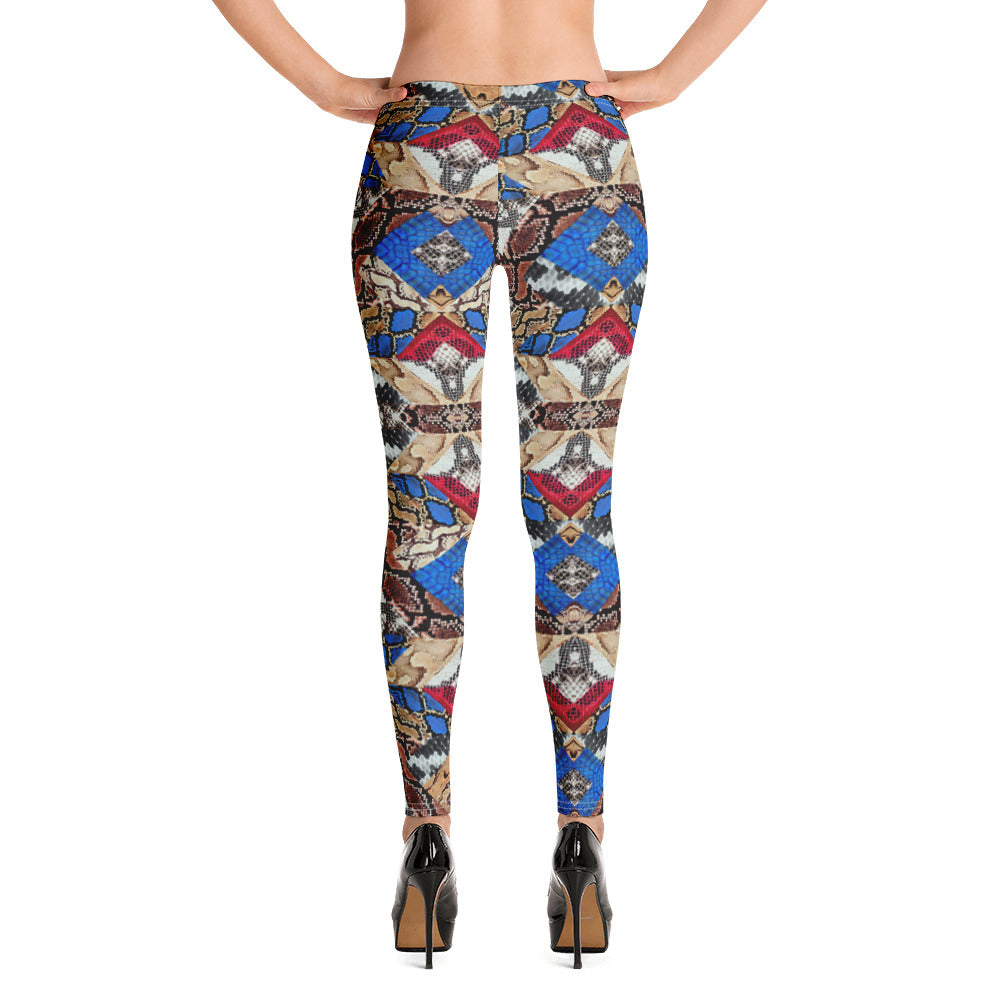 Women's Snakeskin Print Leggings - Deviant Sway