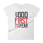 Women's With God First No Fear short sleeve t-shirt - Deviant Sway