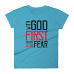 Women's With God First No Fear short sleeve t-shirt - Deviant Sway