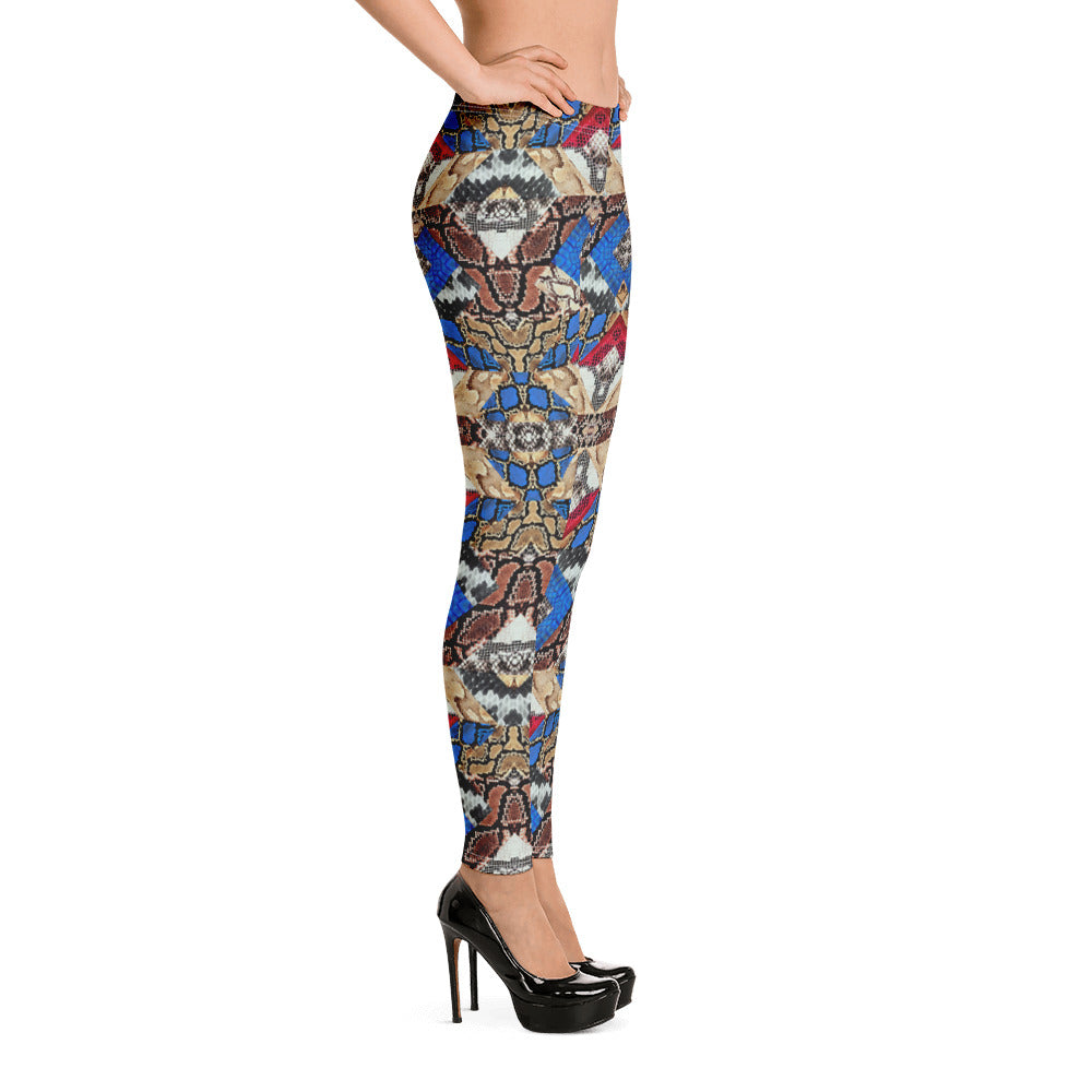 Women's Snakeskin Print Leggings - Deviant Sway