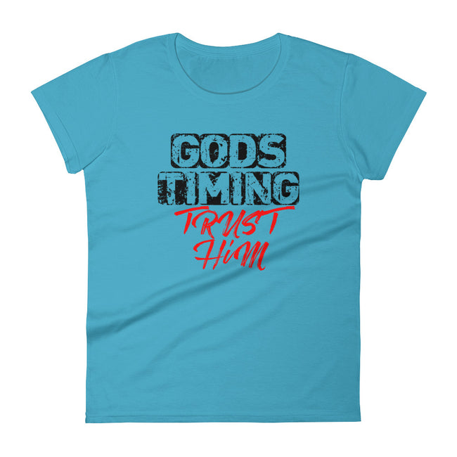 Women's God's Timing Trust Him short sleeve t-shirt - Deviant Sway