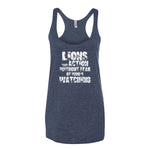 Women's Lions Take Action Without Fear racerback tank - Deviant Sway