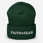 Faith Greater Than Fear Cuffed Beanie