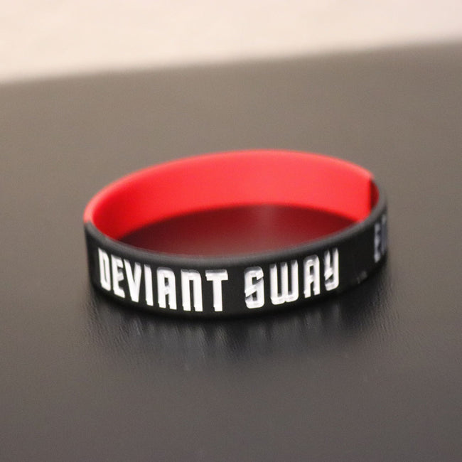 Empower Motivate Conquer Adult Red and Black Wristband - Deviant Sway