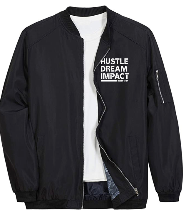 Never Stop Hustle Dream Impact Bomber Jacket