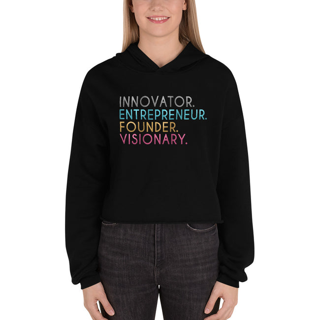 Innovator Entrepreneur Founder Visionary Cropped Hoodie - Deviant Sway