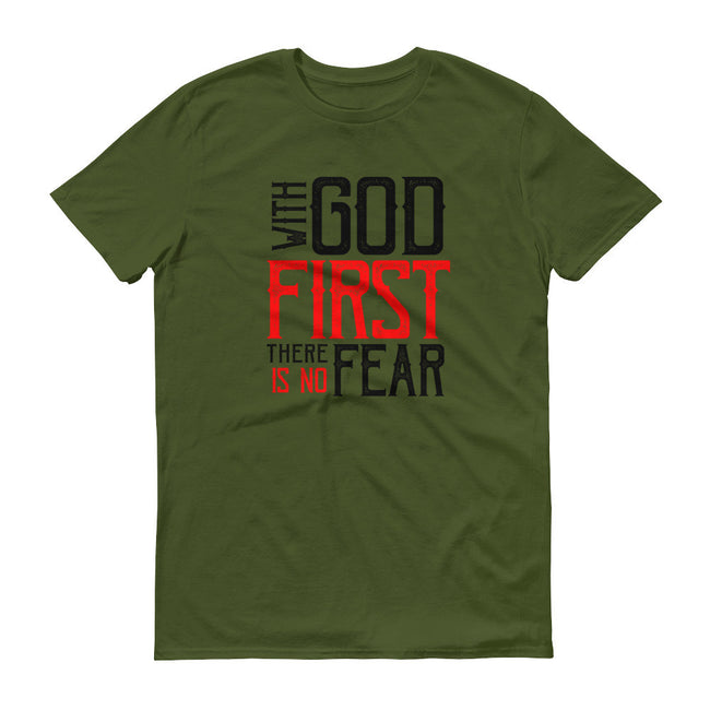 Men's With God First No Fear short sleeve t-shirt - Deviant Sway