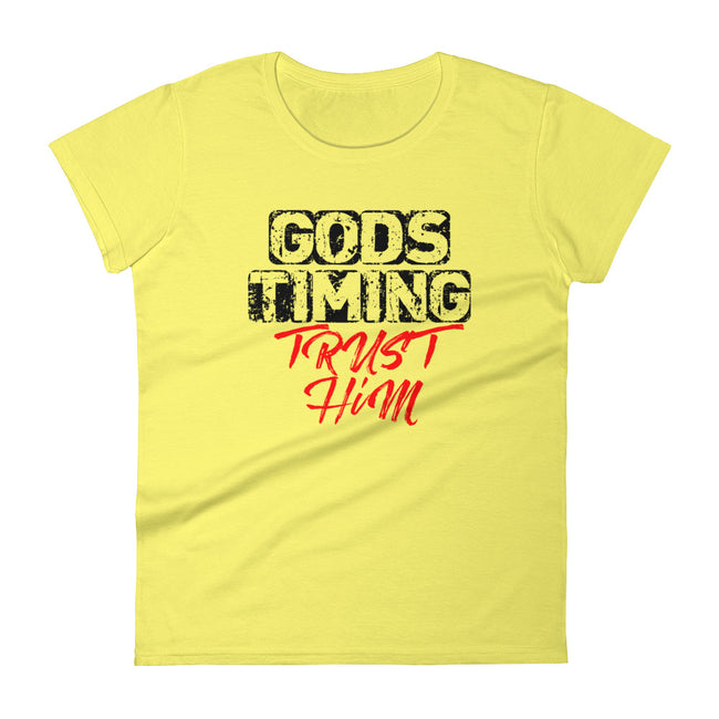 Women's God's Timing Trust Him short sleeve t-shirt - Deviant Sway