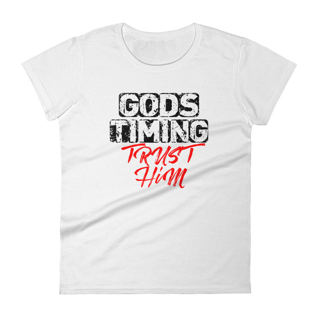 Women's God's Timing Trust Him short sleeve t-shirt - Deviant Sway