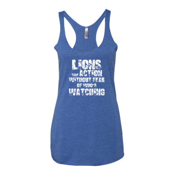 Women's Lions Take Action Without Fear racerback tank - Deviant Sway